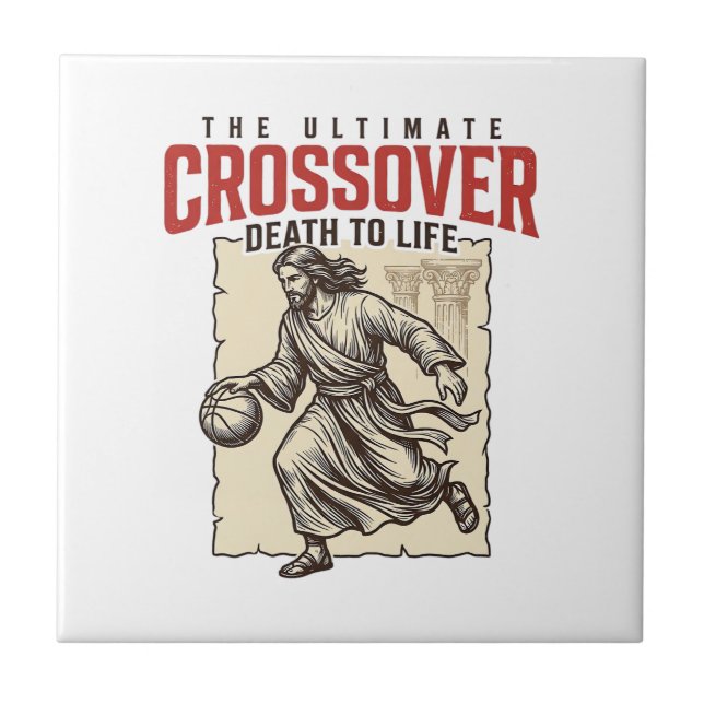 Ultimate Crossover Christian Basketball Vintage Tile (Front)