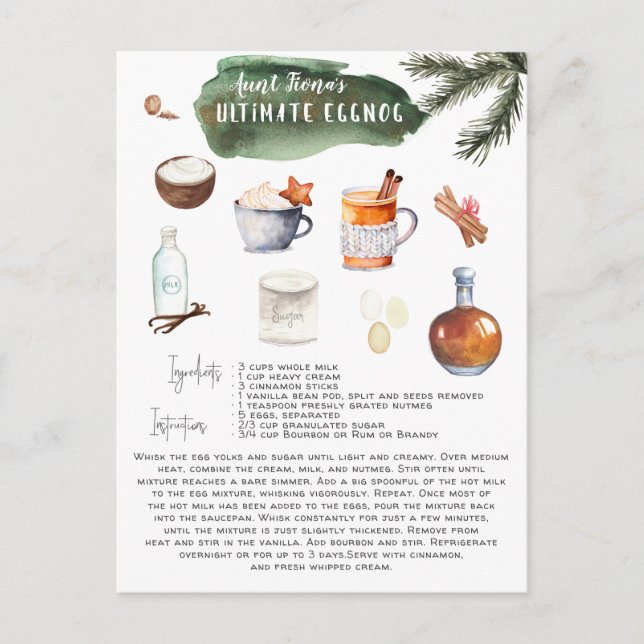Ultimate Eggnog Recipe | Holiday Postcard (Front)