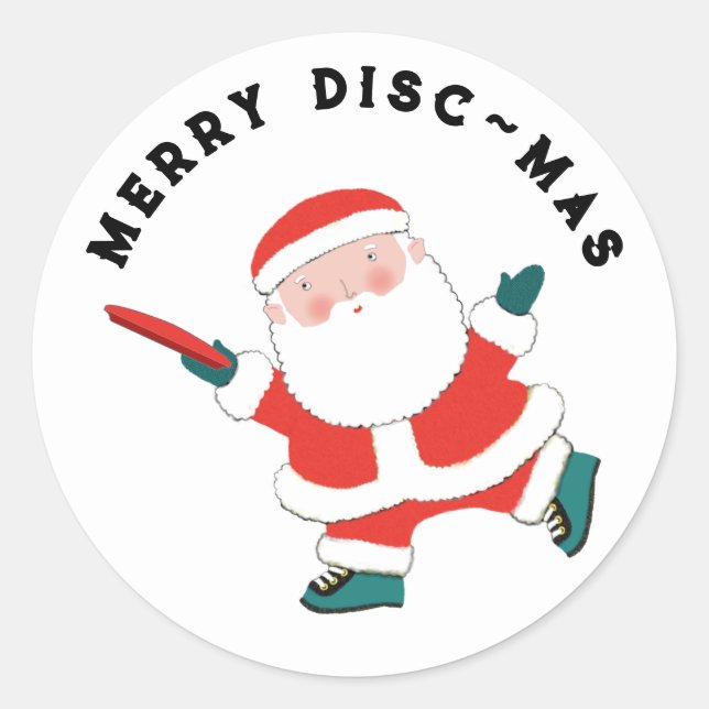 Ultimate Frisbee Christmas Classic Round Sticker (Front)