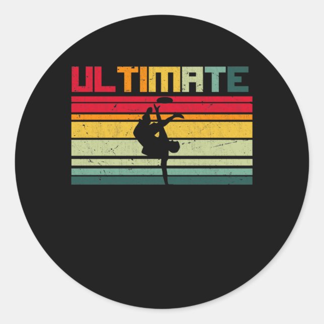 Ultimate Frisbee Disc Golf Freestyle Classic Round Sticker (Front)