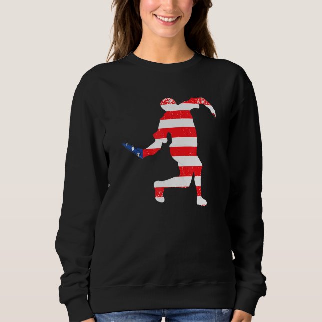 Ultimate Frisbee Disc Golf Player Grunge American  Sweatshirt (Front)