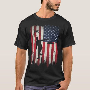 Ultimate Frisbee Disc Golf USA American Flag 4th o T-Shirt