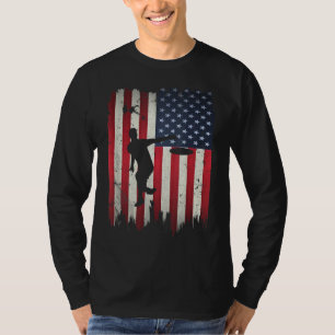 Ultimate Frisbee Disc Golf USA American Flag 4th o T-Shirt