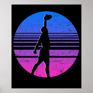 Ultimate Frisbee Disc Player Vintage Design Poster