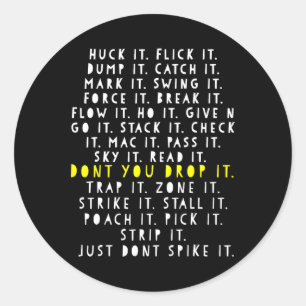 Ultimate Frisbee Game Language Frowler Disc Golf P Classic Round Sticker