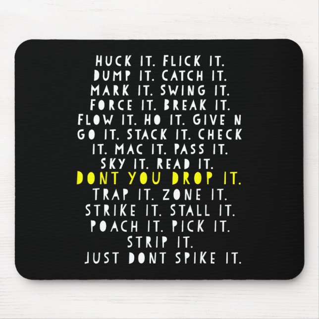 Ultimate Frisbee Game Language Frowler Disc Golf P Mouse Mat (Front)