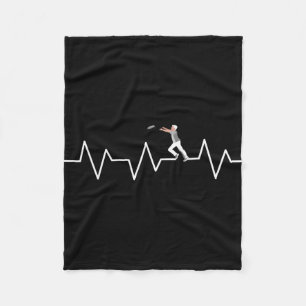 Ultimate Frisbee Heartbeat Funny Disc Golf Player Fleece Blanket