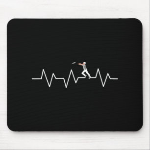 Ultimate Frisbee Heartbeat Funny Disc Golf Player Mouse Mat