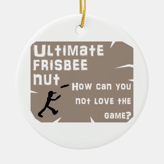 Ultimate Frisbee Nut Ceramic Tree Decoration (Front)