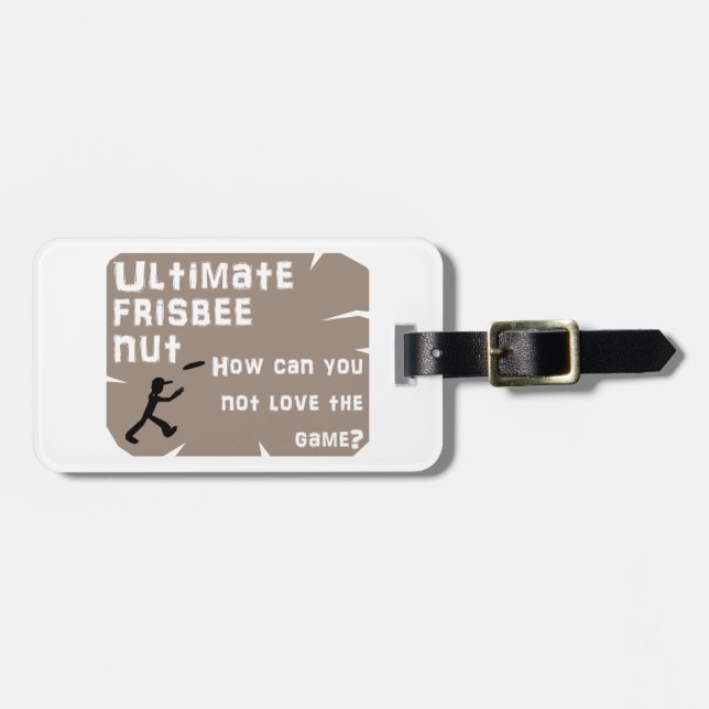 Ultimate Frisbee Nut Luggage Tag (Front Horizontal)