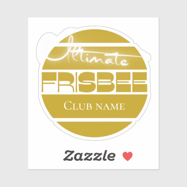 Ultimate Frisbee yellow Custom-Cut Vinyl Sticker (Sheet)