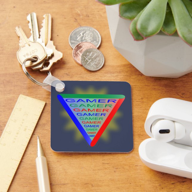 Ultimate Gamer 3 Gaming System Colours RGB Key Ring (Desk)