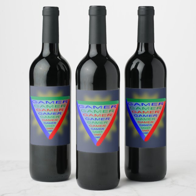 Ultimate Gamer 3 Gaming System Colours RGB Wine Label (Bottles)