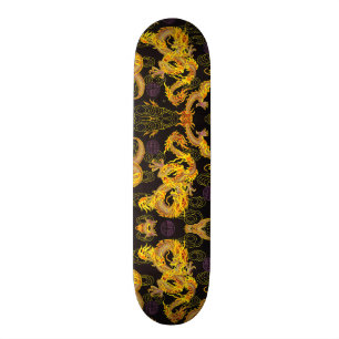 Ultimate Gold Dragon Element Custom Pro Park Board Skateboard