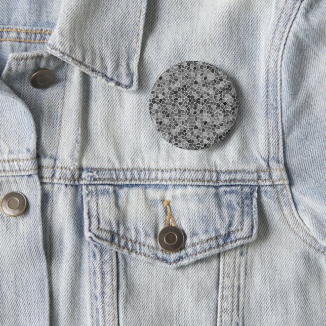 Ultimate Grey Cobbled Patchwork Terrazo Pattern 6 Cm Round Badge (In Situ)
