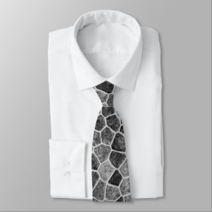 Ultimate Grey Cobbled Patchwork Terrazo Pattern Tie