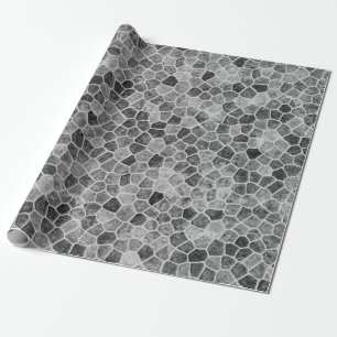 Ultimate Grey Cobbled Patchwork Terrazo Pattern Wrapping Paper