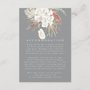 Ultimate Grey Pampas Grass Floral Jungle Wedding Enclosure Card