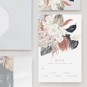 Ultimate Grey Pampas Grass Tropical Jungle RSVP Card