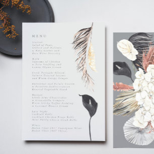 Ultimate Grey Pampas Grass Tropical Jungle Wedding Menu