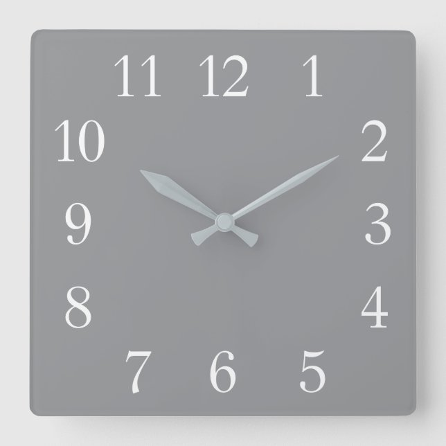 Ultimate Grey Solid Colour Of Year Square Wall Clock (Front)