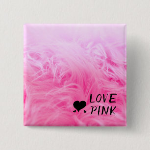 Ultimate Hot Pink Fuzzy Faux Fur 15 Cm Square Badge