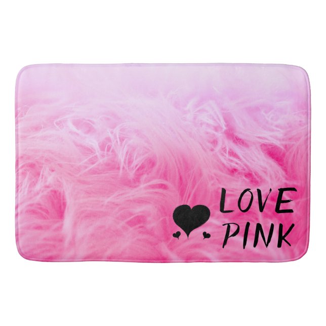 Ultimate Hot Pink Fuzzy Faux Fur Bath Mat (Front)
