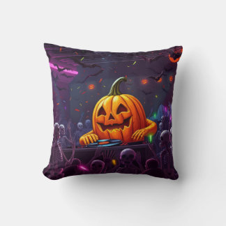 🎃 Ultimate Mind-Blowing Halloween Pumpkin DJ Rave Cushion