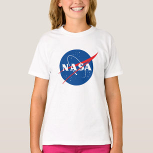 Ultimate NASA Logo Rocket White Cotton Girls’ T-Shirt
