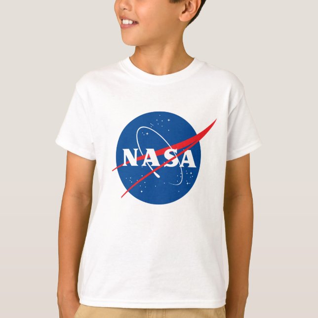 Ultimate NASA Logo Rocket White Cotton Kids’ T-Shirt (Front)