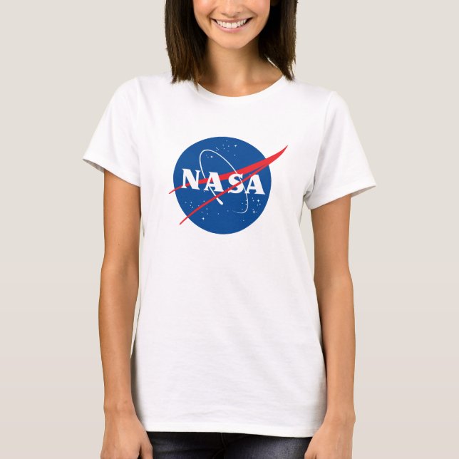 Ultimate NASA Logo Rocket White Women’s T-Shirt (Front)