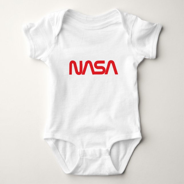 Ultimate NASA Logotype Rocket White Baby Bodysuit (Front)