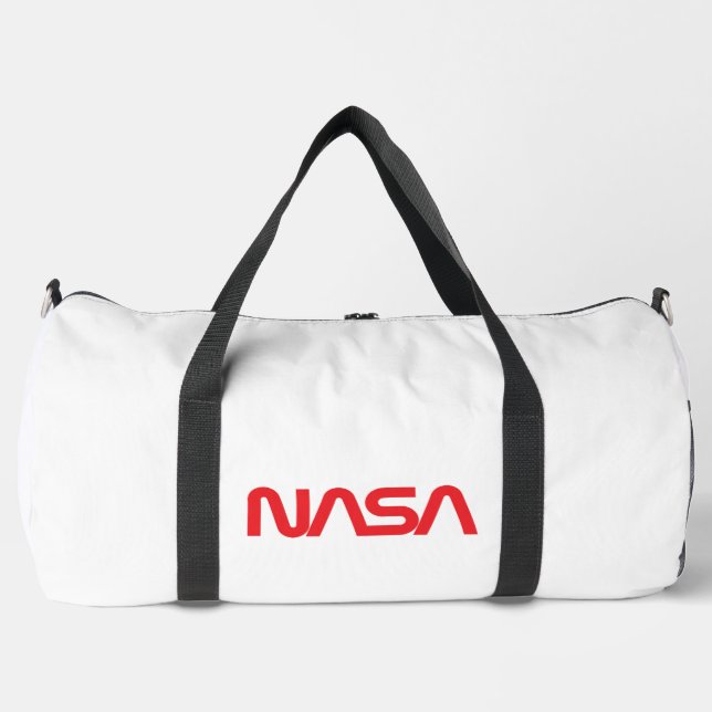 Ultimate NASA Logotype Rocket White Duffle Bag (Front)