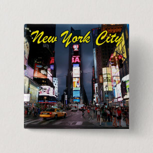 Ultimate Times Square New York City USA 15 Cm Square Badge