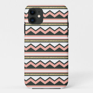 Ultra Chic Gold & Coral Chevron iPhone 5/5s Case