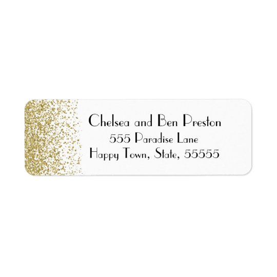 Ultra Chic Gold Glitter Sparkle Return Address Label