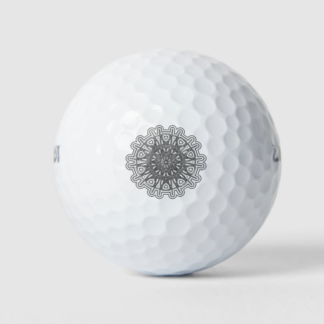 Ultra Cool Mandala Design #1 Golf Balls (Front)