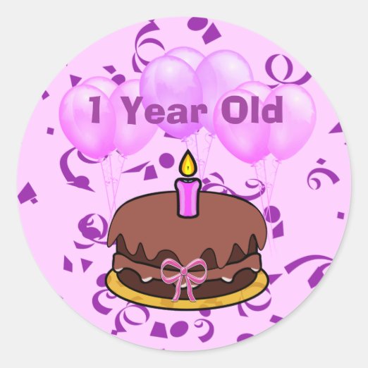 1 Year Old Stickers & Labels Zazzle UK