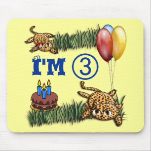 Ultra Cute 3 Year OLD Leopard Safari Birthday Mouse Mat