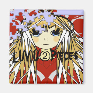 Ultra Cute Anime Girl Luv U 2 Pieces Magnet