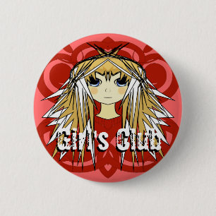 Ultra Cute Anime Girl's Club or Girl's Night Out 6 Cm Round Badge