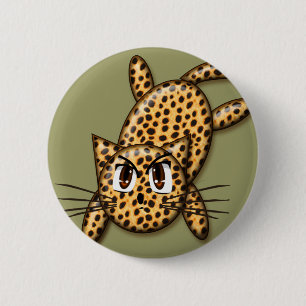 Ultra Cute Anime Leopard Kitty 6 Cm Round Badge