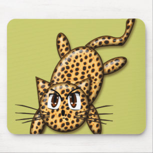 Ultra Cute Anime Leopard Kitty Mouse Mat