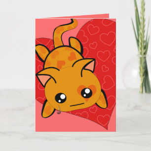 Ultra Cute Kawaii I'm Sorry Kitty Cat with Tear Holiday Card