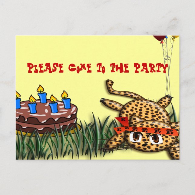 Ultra Cute Leopard Safari Birthday Invitations (Front)