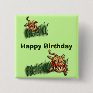 Ultra Cute Leopard Safari Birthday Invitations Wit 15 Cm Square Badge