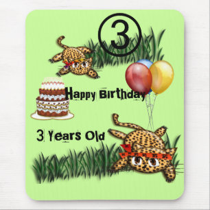 Ultra Cute Leopard Safari Birthday Invitations Wit Mouse Mat