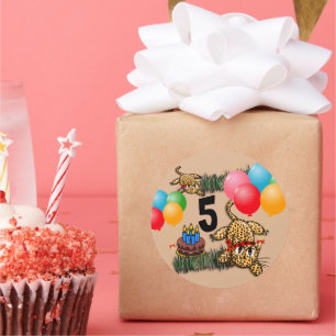 Ultra Cute Leopard Safari Birthday Stickers