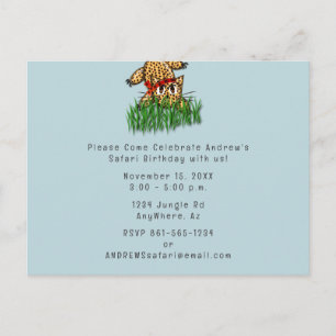 Ultra Cute Safari Leopard Birthday Invitations