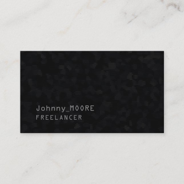 Ultra dark modern futuristic cyber black business card (Front)